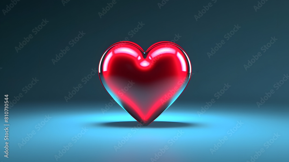 Heart icon streaming 3d