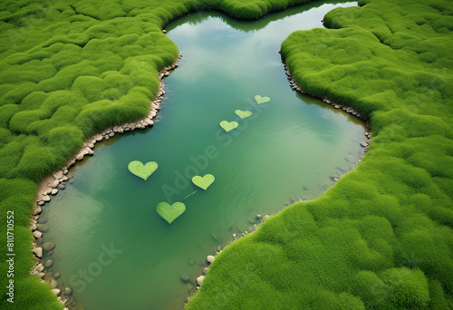 Natural beauty with the water on the made heart.