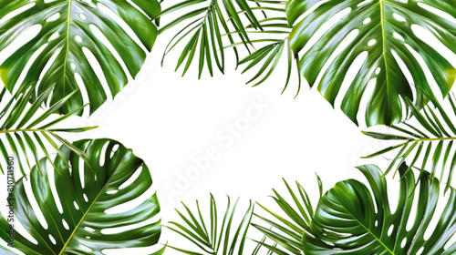 Tropical plants on transparent background 