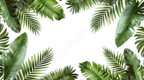 Tropical plants on transparent background 