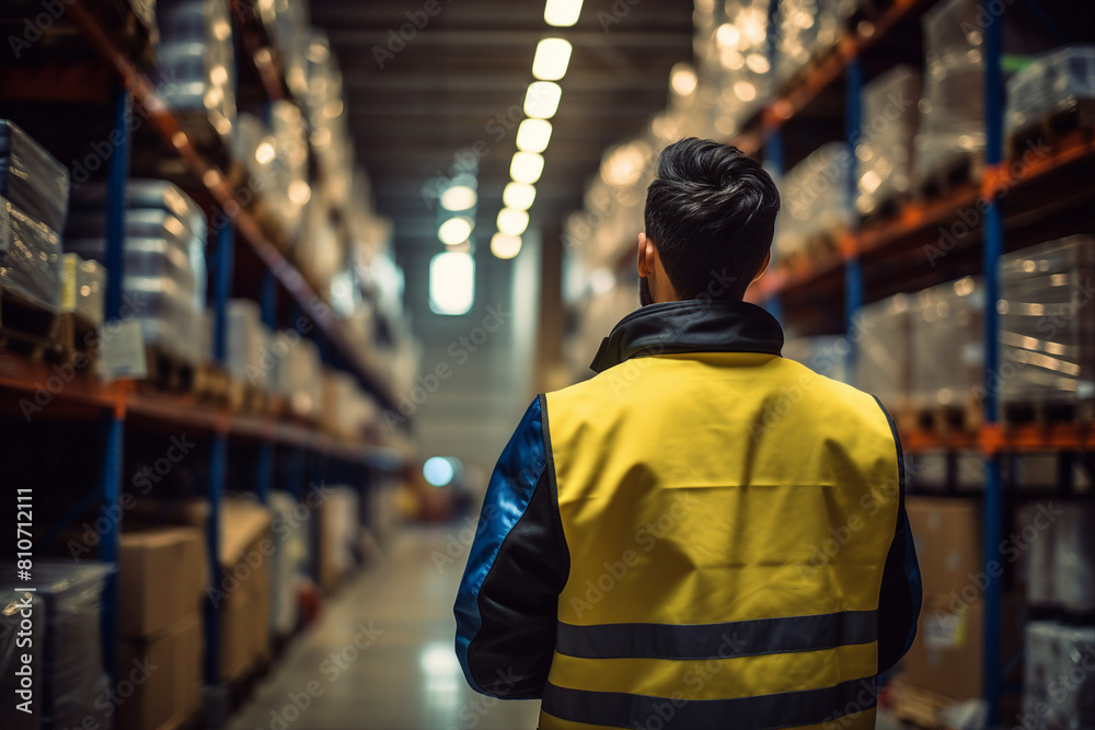 Friendly experienced supermarket store department worker professional at workplace Generative AI illustration Friendly experienced supermarket store department worker professional at workplace Generative AI illustration