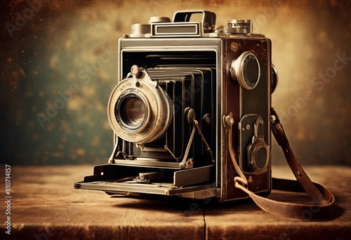 illustration, vintage film camera aged techniques retro style, old, antique, classic, nostalgic, photograph, ancient, process, traditional, ways, fashionable photo