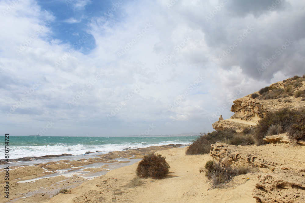 coast of the sea, beach and sea