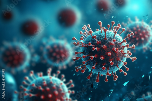 Covid 19 coronavirus illness protection Generative IA illustration digital art modern technology style