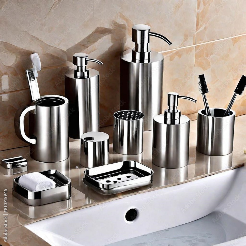 Contemporary Stainless Steel Bathroom Accessories Set Contemporary Stainless Steel Bathroom Accessories Set