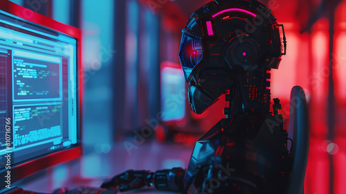 Digital representation of AI Artificial intelligence chatbot welded or connected to the computer motherboard  - Generated by Generative AI