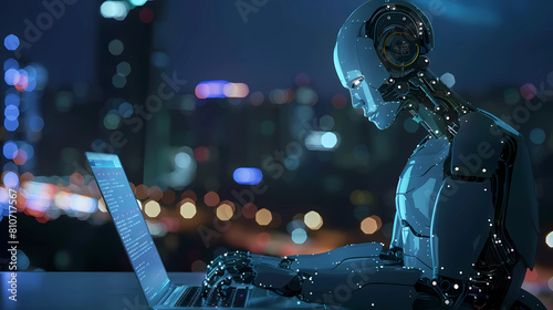 Digital representation of AI Artificial intelligence chatbot welded or connected to the computer motherboard  - Generated by Generative AI
