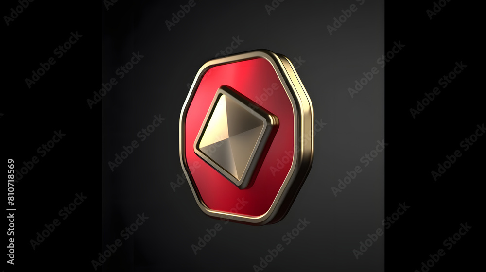 Fototapeta premium Play button icon streaming 3d