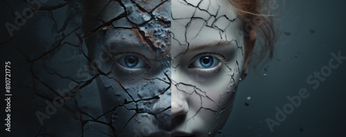 Eyes Behind Cracked Surface © Natalia Klenova
