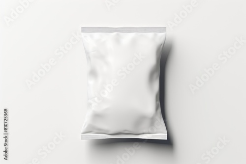 white snack plastic packaging for mockup on white background