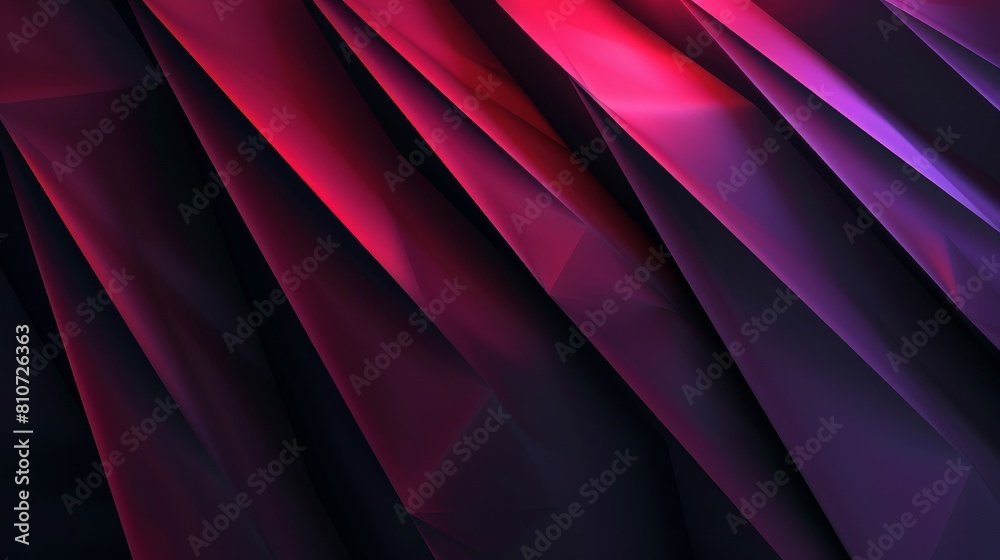 Fototapeta premium Abstract design with sharp geometric folds in red and black. 
