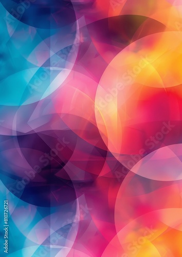 Colourful abstract circles overlapping in pink and blue hues.