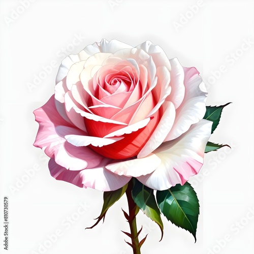 pink rose isolated on white photo