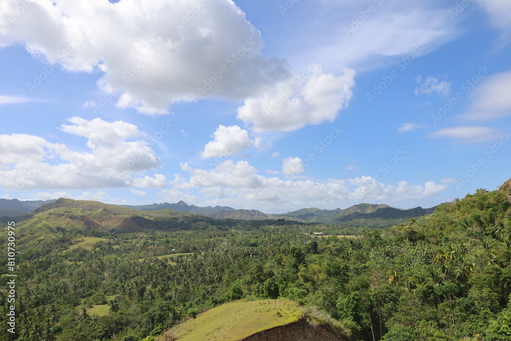 Scenic view of Cabantian hills in Guindulman, Bohol island, Philippines