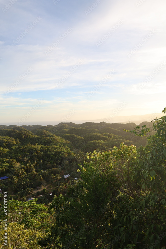 Aerial sunset view of Anda in Bohol island, Philippines