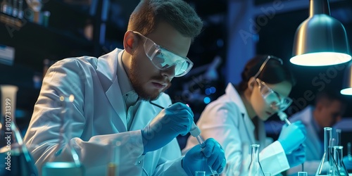 Scientists in a Lab Conducting Experiments photo