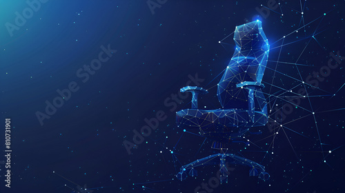 Abstract image of an office revolving chair in the form of starry, generative Ai
