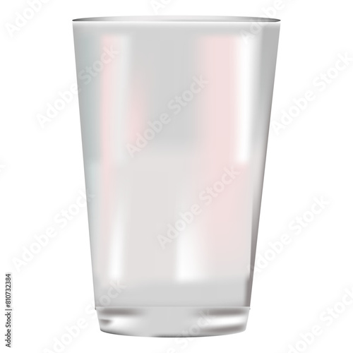 Realistic transparent Drinking glass Vector Illustration