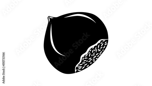 Chestnut emblem, black isolated silhouette