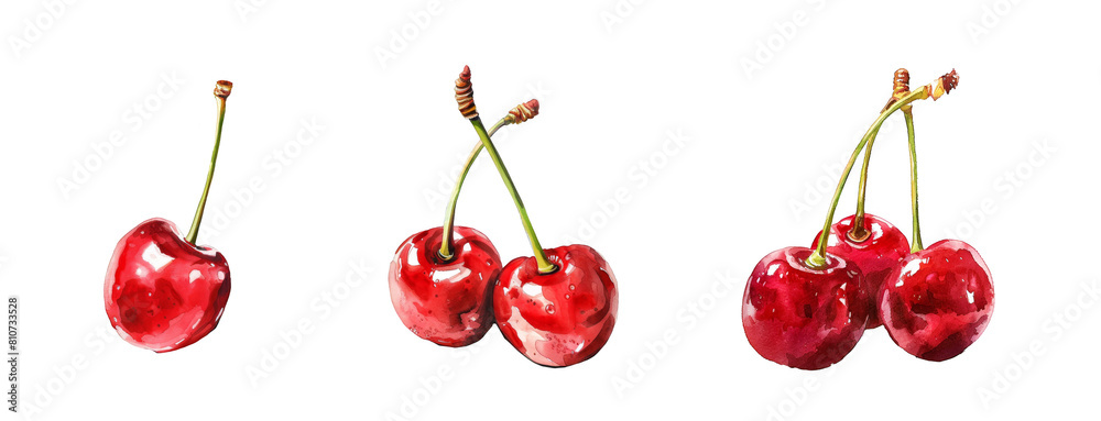 Hand drawn illustration of cherry isolated on transparent background cutout png Hand drawn illustration of cherry isolated on transparent background cutout png