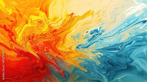 The abstract picture of the primary colours between blue, red, yellow that has been mixing with each other in the form of the ink or liquid to become beautifully view of this abstract picture. AIGX01.