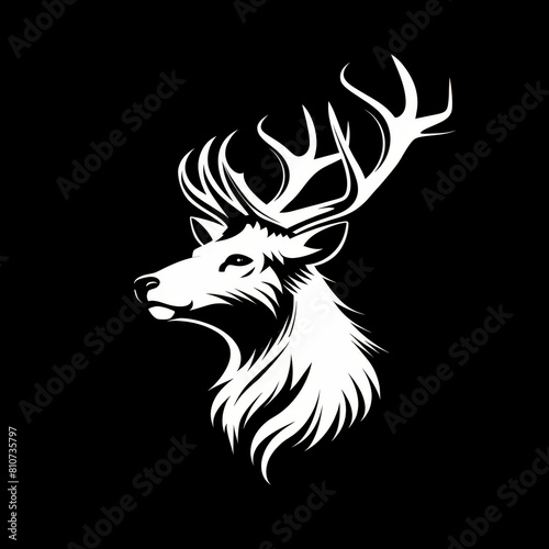 Hand drawn deer logo design illustration. Generative AI