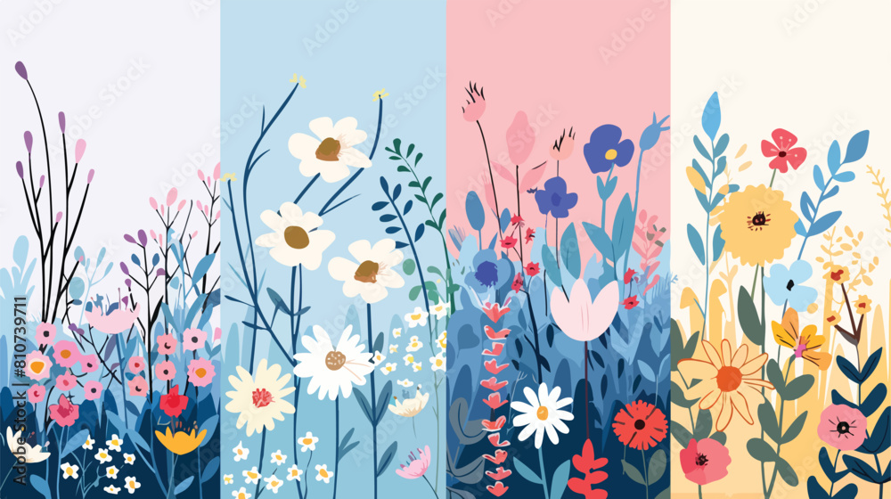 Floral background designs Four Beautiful blossomed