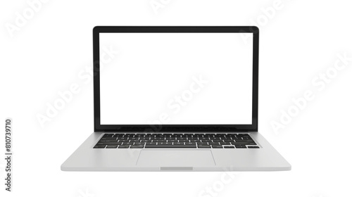 Laptop isolated on transparent white background, clipping path