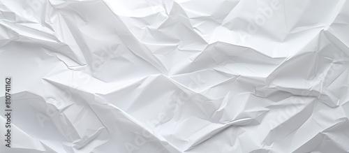 A crumpled paper texture with a white pattern background providing copy space The surface resembles cardboard from a paper box used for packing