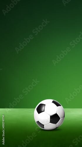 Soccer ball on green background © xuan