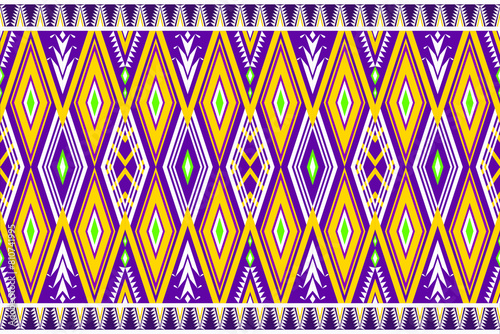 Geometric ethnic flower pattern for background, fabric , wrapping , clothing , wallpaper , Batik , carpet , rug, embroidery style.