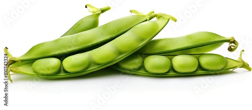 Wallpaper Mural A copy space image of isolated sugar snap peas on a white background Torontodigital.ca
