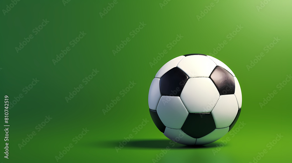 Soccer ball on green background