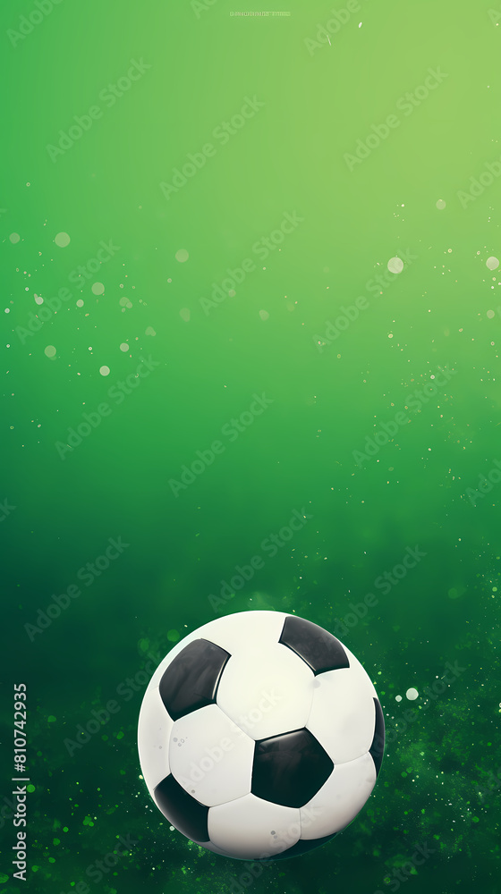 Fototapeta premium Soccer ball on green background