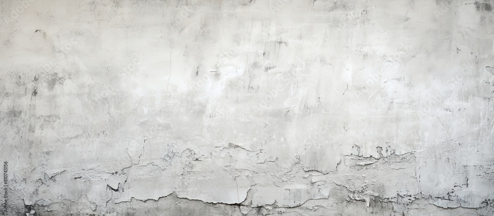 Obraz premium Old and grungy the texture of a dirty white painted concrete wall serves as a background evoking the roughness of aged cement The image features a copy space