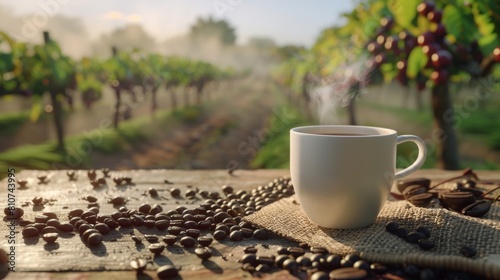A Morning Coffee in Vineyard