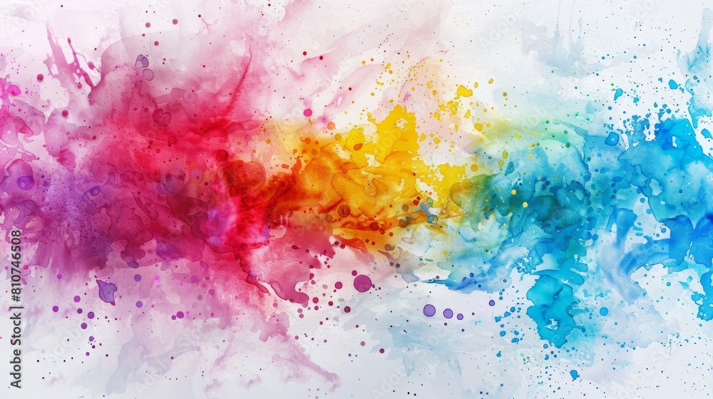Vibrant Watercolor Explosion with Red, Yellow, and Blue Hues Vibrant Watercolor Explosion with Red, Yellow, and Blue Hues