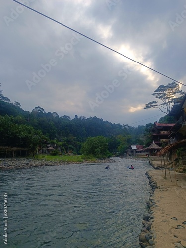 Scenery of lush jungle at Bukit Lawang - Gunung Leuser National Park, Unesco World Heritage Site, North Sumatra photo