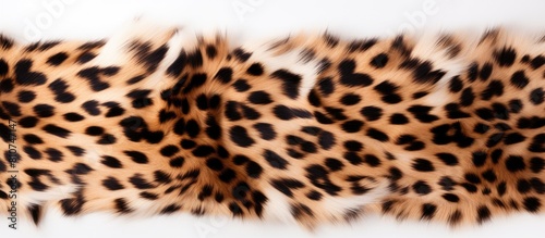A stunning mock up showcasing a beautiful leopard faux fur texture on a white background with a close up view and ample copy space image
