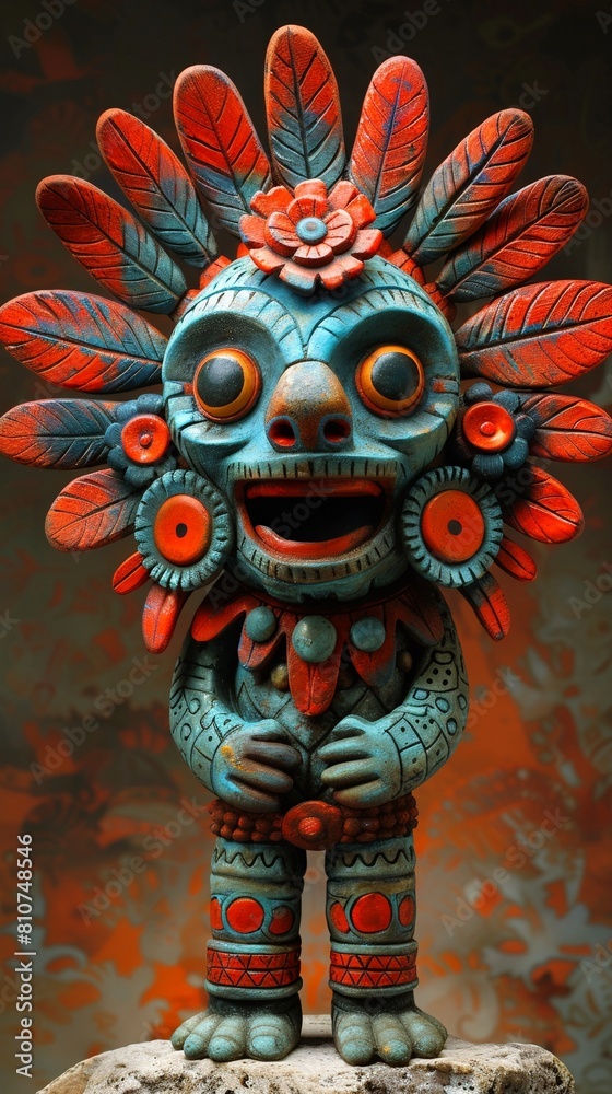 Fototapeta premium A whimsical representation of a Chilaquilinspired guardian from the early 20th century