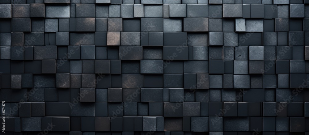 Arrangement of varied black mosaic tiles forming a background pattern Copy space image available Arrangement of varied black mosaic tiles forming a background pattern Copy space image available