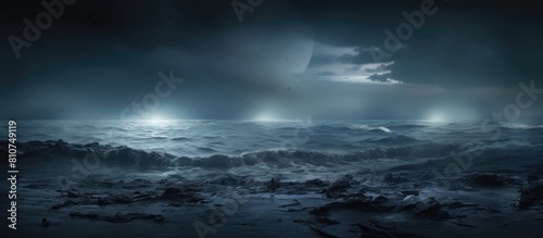 Image of a drenched shore with plenty of copy space