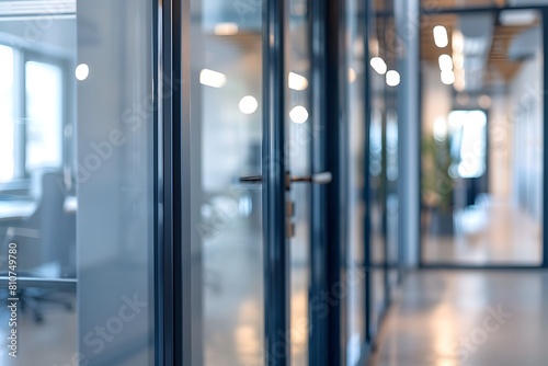 Blurred office interior background with blurred light and shadow, modern business space concept. Blurry hall scene for banner design. Background of blurry modern office interior, blur focus 