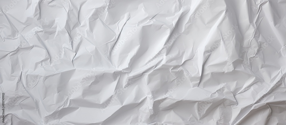 Obraz premium A crumpled paper texture with a white pattern background providing copy space The surface resembles cardboard from a paper box used for packing