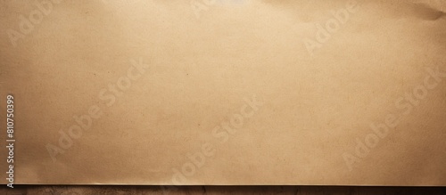 Beige toned kraft paper with diverse texture serves as a backdrop featuring a mockup area for text. Creative banner. Copyspace image