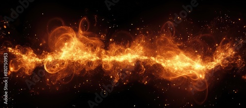 A Christmas fire spark with a black background providing ample copy space for image placement © HN Works