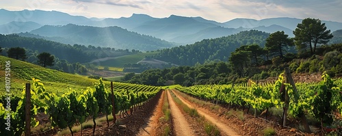 Experience stunning vineyard landscapes in the Priorat wine region, Catalonia. Located in the province of Tarragona, it captivates with its beauty photo