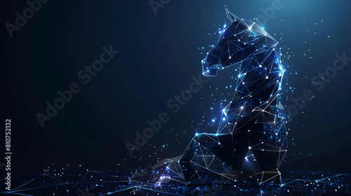 Abstract image of CHESS horse in the form of a starry