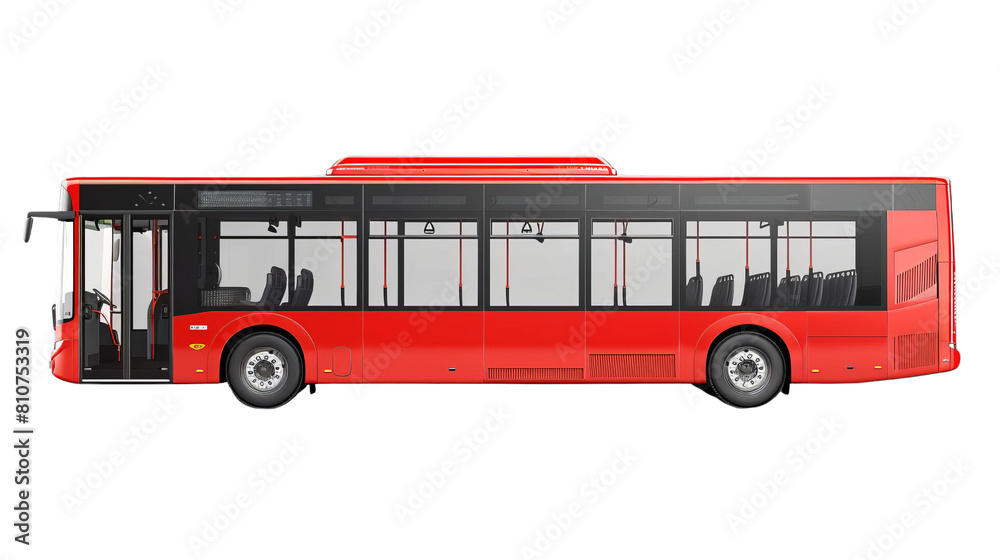 The red bus is a clean, efficient, and safe way to travel. isolated on transparent background.