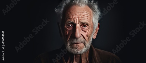 A graceful elderly man with a serene expression set against a timeless backdrop in the copy space image © HN Works